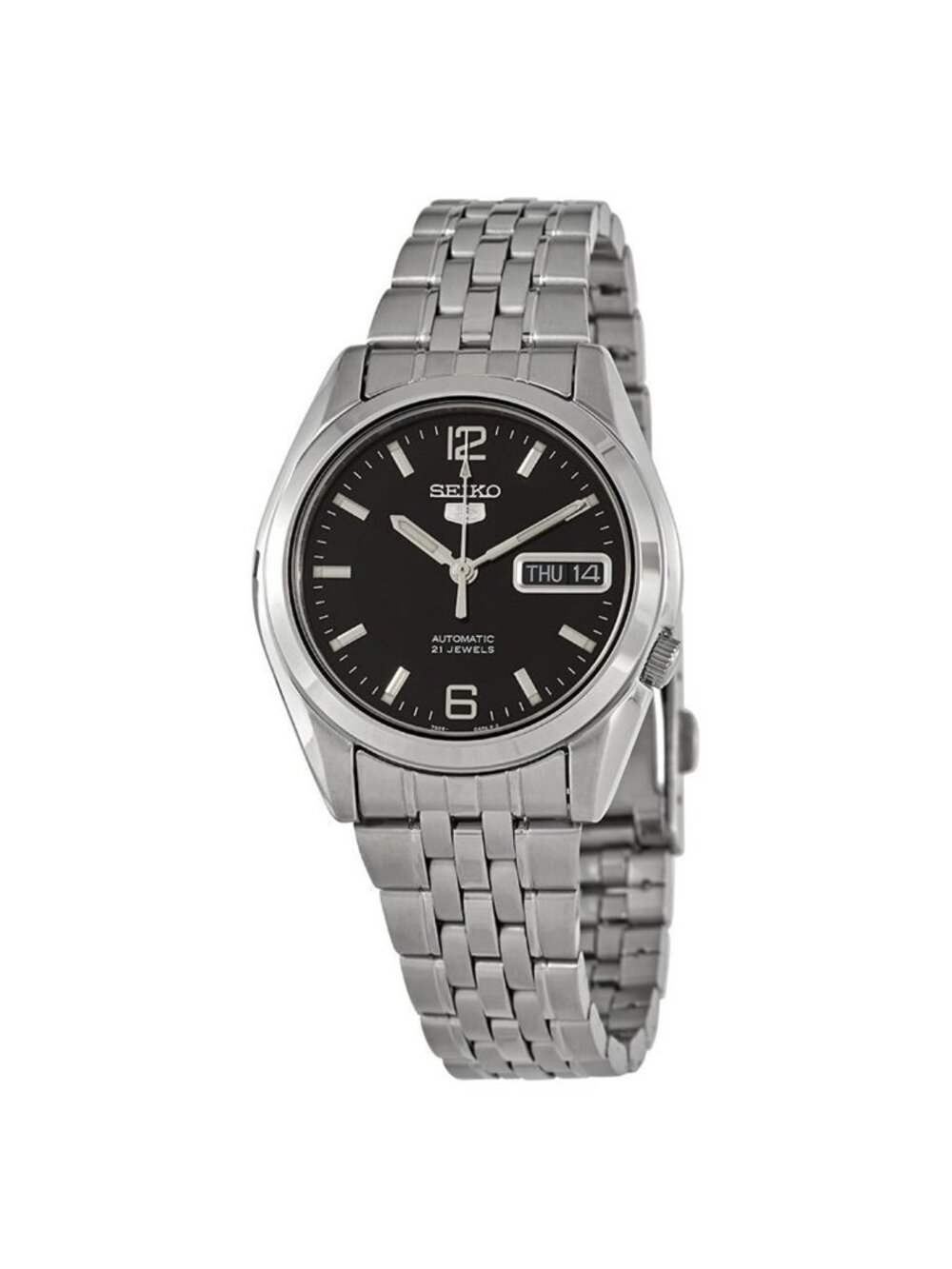 NWT Seiko Series 5 Automatic Black Dial Men's Watch